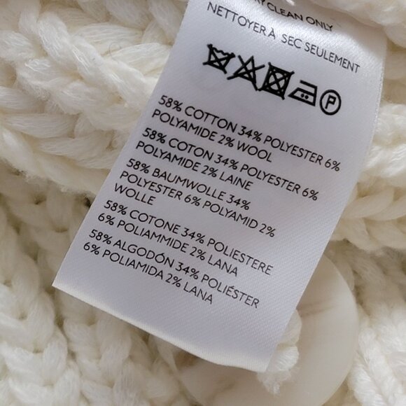 Anthropologie Maeve Fringe Oversized Cardigan Womens XS Boho Ivory Cozy Western - Picture 5 of 8